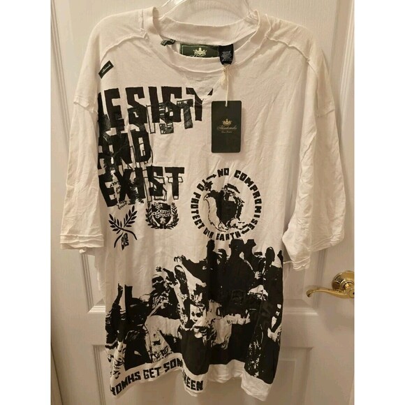 Akademiks Men's Shirt 3XL White Resist & Exist Get Some Green NWT Super Rare HTF - Picture 3 of 17